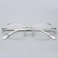 thumbnail image 3 of 3 Pairs of Womens Fashion Blue Light Blocking Rimless Reading Glasses 2.0, Metal Silver Readers +2.00, 3 of 3