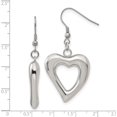 thumbnail image 5 of Chisel Stainless Steel Polished Heart Shepherd Hook Dangle Earrings - 52mm, 5 of 7