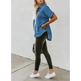 thumbnail image 3 of utcoco Women's Casual Loose Short Sleeve Jean Shirts, 3 of 4
