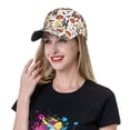 thumbnail image 2 of Baseball Cap, pumpkin halloween bats print Trucker Hats Women Dad Hat for Workouts - Baseball hat Adjustable Size, 2 of 7