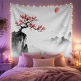 thumbnail image 2 of East Asian Wash with Painting Dominant Gnarled, Serene Japanese Inspired for Japanese Art Lovers, Wall Decor, Mother'S Day Gift, Tapestry Wall Hanging for Dorm and Living Room, 2 of 7