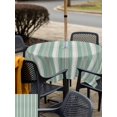 thumbnail image 4 of Outdoor Tablecloth with Umbrella Hole & Zipper, Sage Green Stripes Square Tablecloth 54x54 Inch, Farmhouse Vertical Striped Vintage Patio Table Cover Waterproof Table Cloth for Picnic/Party, 4 of 7