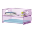thumbnail image 1 of Organizador de papel de malla de 2 niveles de Tray Marbrasse con asa, color morado, 1 of 6