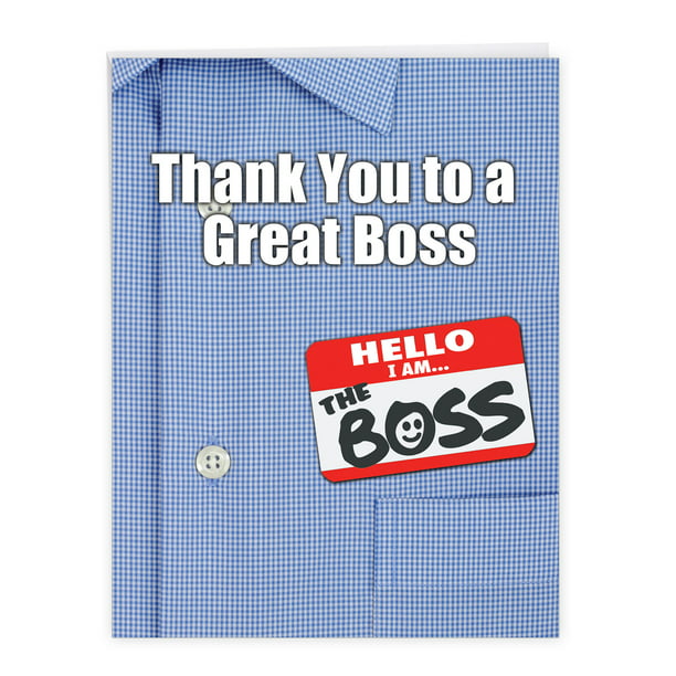 1 Large Funny Boss Thank You Greeting Card ( x 11 Inch) - Thank You to a  Great Boss J9108 