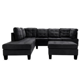 Mobilis Penthouse Sectional Sofa, Black Foam