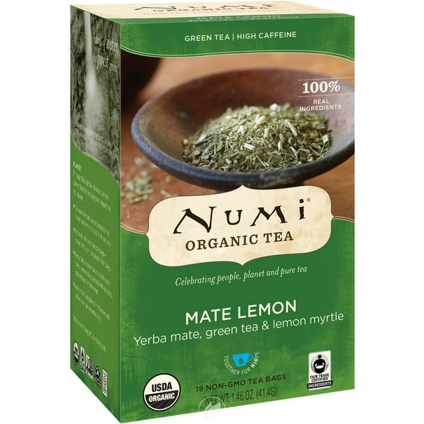 (4 Pack) Numi Teas Mate Lemon Green Tea 18 Bag