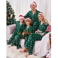 thumbnail image 2 of Ekouaer Christmas Family Matching Pajamas Long Sleeve Button Down Pj Set Festival Party Sleepwear, 2 of 5