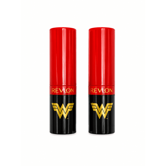 Revlon Wonder Woman Super Lustrous Lipstick with Vitamin E & Avocado Oil, Matte Lipstick in Hot Pink, 005 Justice For All - 2 Packs