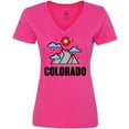 thumbnail image 3 of Inktastic Colorado Mountains and Clouds Women's V-Neck T-Shirt, 3 of 5