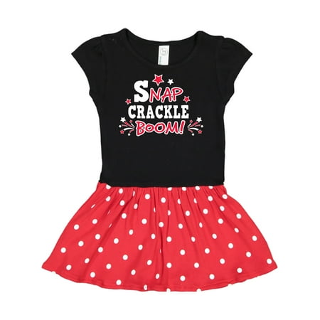 

Inktastic 4th of July Snap Crackle Boom with Red and White Fireworks Gift Toddler Girl Dress