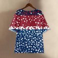 thumbnail image 4 of Women's 250th Anniversary USA Shirt Mid Sleeve Independence Day Top 4th of July Shirts America 250 Merchandise Loose Star Print Tee, 4 of 5