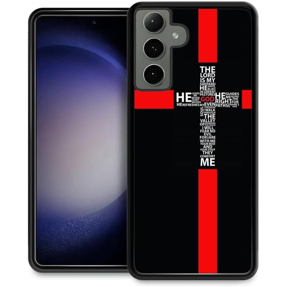 Compatible with Samsung Galaxy S24 Case, God Cross Anti-Skid and Shockproof Protective Case for Men/Women, Soft Silicone Rubber Hard PC Back Cover Compatible with Samsung Galaxy S24