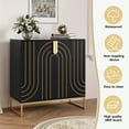 thumbnail image 4 of HLR 31.7" Kitchen Wood Accent Cabinet with 2 Doors, Buffet Sideboard  with Storage for Dining Room, Black, 4 of 7