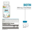 thumbnail image 2 of Solaray Biotin 5000 mcg | Timed Release | Fast-Acting, Long-Lasting Healthy Hair, Skin & Nails Support | 60 VegCaps, 2 of 6