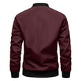 thumbnail image 6 of ZQUUVOU Men's Jacket Solid Color Long Sleeve Hoodless Casual Coat (Burgundy,L), 6 of 6