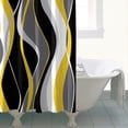 thumbnail image 2 of Black and Yellow Shower Curtain, Abstract Modern Grey and Yellow Bathroom Decor Accessories Shower Curtain Set with Hooks, 72x72, 2 of 4