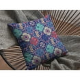 thumbnail image 2 of Flower Diamonds Indoor/Outdoor Fabric Pillow in Navy Blue and Red 26x26, 2 of 9