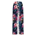 thumbnail image 5 of USNSM Women's Pants Elastic Waist Loose Workout Wide Leg Pants Casual Baggy Colorful Floral Printed Pants with Pockets Multicolor#04 S, 5 of 5