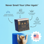 BoxiePro Probiotic Deep Clean Cat Litter with Cat Playhouse, Continuous Odor Control, Clumping Clay Kitty Litter, Low Dust Low Tracking, Odor Eliminating Probiotics, 35 lb