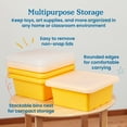 thumbnail image 4 of ECR4Kids Stackable Square Bins with Non-Snap Lids, Multipurpose Organization, Yellow, 4-Pack, 4 of 9
