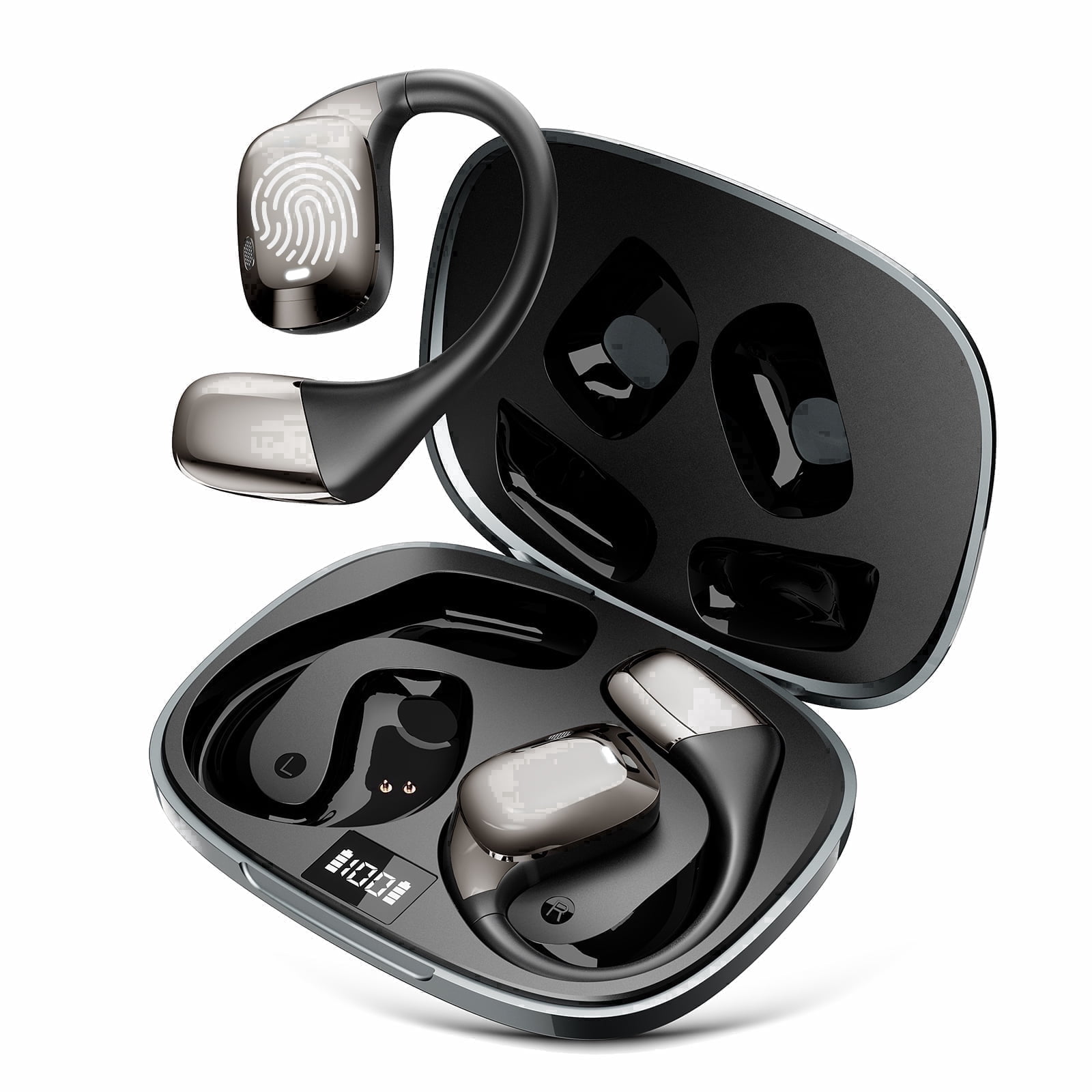 AI Language Translator Device, Real-Time Translation Device for 144 Languages & Accents, Open-Ear Translator Earbuds for Travel, Business, Learning & Daily Conversations, Bluetooth Calling & Music