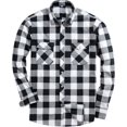 thumbnail image 1 of Alimens & Gentle Camisas casuales de franela a cuadros de manga larga con botones y ajuste regular para hombre, 1 of 4