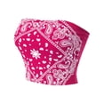 thumbnail image 3 of MixMatchy Women's Causal Paisley Print Strapless Basic Tube Top, 3 of 4
