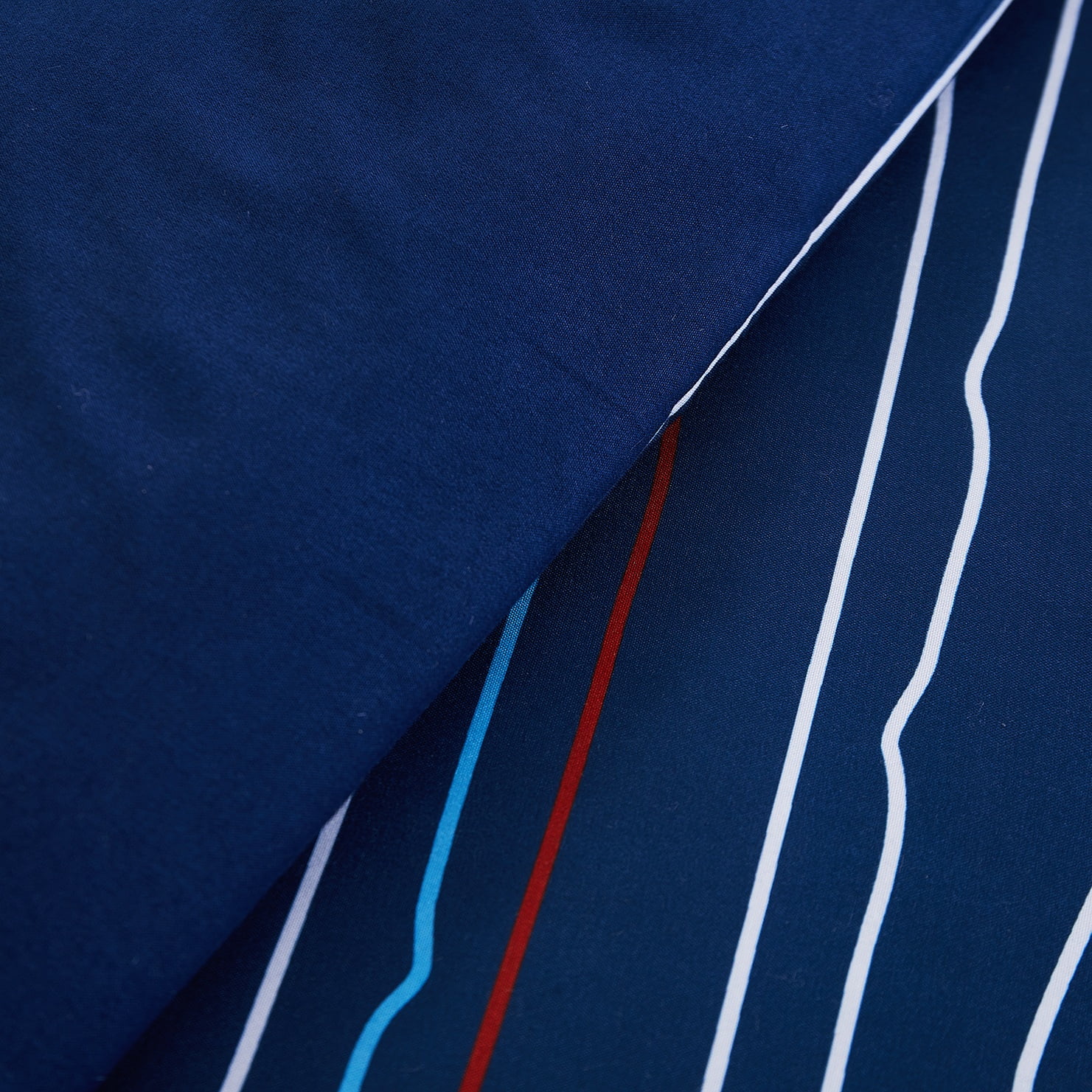 Chaps Boys Comforter Set 2-Piece Reversible Microfiber Kids Comforter Sham Striped Bedding - Shark Stripe Blue - Size Twin