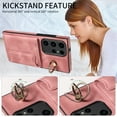 thumbnail image 5 of Dteck for Samsung Galaxy A33 5G Case with Card Holder, Retro PU Leather Wallet Case with Rotating Ring Kickstand, Slim Back Protective Cover Case for Samsung Galaxy A33 5G,Pink, 5 of 7