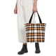 thumbnail image 5 of Fotbe Orange Plaid Bolsa de Playa con Estampado, Bolsa de Hombro, Bolsa de Mano Espaciosa, Bolsa de Viaje Ligera, Bolsa de Compras Versátil, 5 of 6
