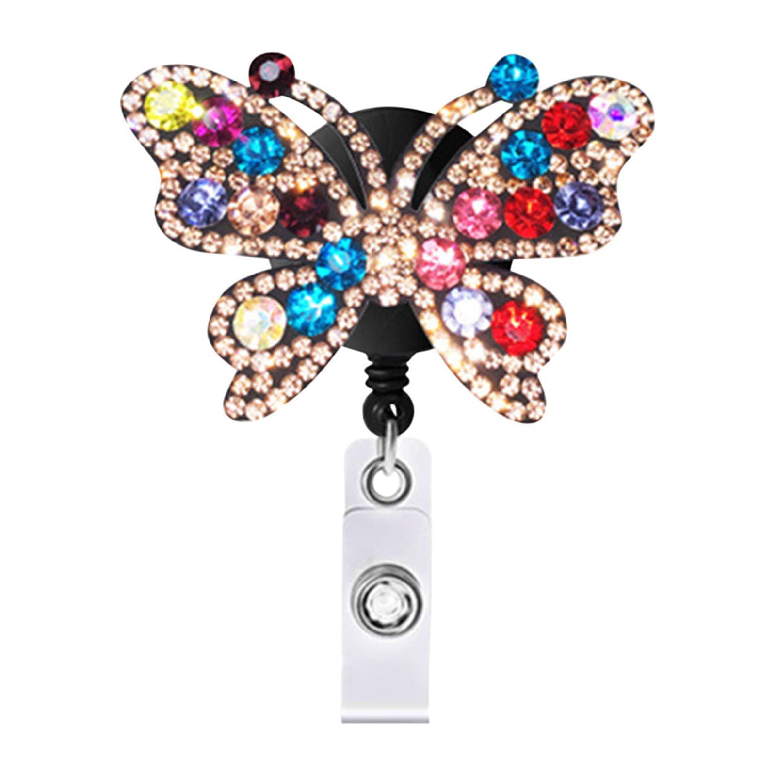 Boucle Rétractable en Cuir à Perçage Chaud Facile à Tirer, Strass, Couleur, Boucle de Porte-Clés Facile à Tirer pour Documents, PENDANE, Alliage, Multicolore