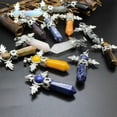 thumbnail image 2 of Natural Angel Wing Crystal Point Hexagonal Column Pendant Bead Stone Healing New, 2 of 5