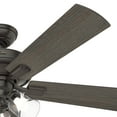 thumbnail image 6 of Hunter 52 inch Indoor Ceiling Fan with LED Lights and Pull Chain - Standard Mount Bronze Ceiling Fan, 5 Blades, For Bedroom, Living Room, or Kitchen, 3 inch Downrod - Crestfield 54205, Noble Bronze, 6 of 16