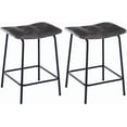 thumbnail image 3 of Duhome Counter Height Bar Stools Set of 2, Faux Leather Tufted Barstool Upholstered for Restaurant Bar, Gray, 3 of 5