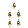 thumbnail image 1 of Bewildely Mini árbol de pino de Navidad de 20cm, paisaje Artificial, decoración de Navidad falsa, regalo de Año Nuevo para fiesta, centro oro 5Conjunto, 1 of 6