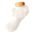 thumbnail image 4 of Caqnni Socks for Girls Toddler Ruffle Socks Lace Socks for Kids Baby Socks Frilly Dress Ankle Socks Dress Socks Ruffle Lace Socks ,10-16 Years, 4 of 4