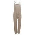 thumbnail image 4 of Tittly Jumpsuits for Women Sweatpants Women Women's Casual Sleeveless Jumpsuits V Neck Spaghetti Strap Overalls Long Pants Romper With Two Pockets Lounge Pants Women Womens Pants Beige L, 4 of 5