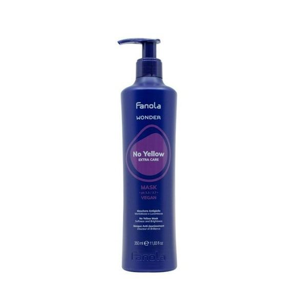 Fanola Wonder No Yellow Mask | Vegan Anti Brass Colour Depositing Purple Mask | Hair Toner for Blonde, Silver, Gray, and Highlighted Hair (350 ml)