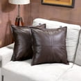 thumbnail image 6 of Lambskin Leather Pillow Cover, Sofa Cushion Case, Home Decor Style for Living Room & Bedroom, Brown 14X14, 6 of 6