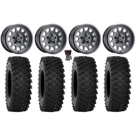 Method 414 15 Wheels Black +38mm 35 ATX470 Tires Polaris RZR Turbo R & Pro R Ranger 1500 Xpedition