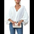 thumbnail image 2 of Blusa Holgada de Larga con Cuello Semiabierto y Lunares Franceses para Mujer M, 2 of 10