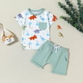 thumbnail image 2 of NIEWTR Toddler Baby Boy Girls Summer Cute Dinosaur Tank Tops+Elastic Shorts Outfits Elastic Cotton Short Sets For 18-24 Months 2t 3t 4t 5t 6t Children's Day Gift 2PCS Set ,2-3 Years, 2 of 7