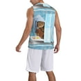 thumbnail image 5 of Gaeub Funny Cat Taking a Bath Men's Mesh Basketball Jersey, Quick-Drying Sleeveless Top S-4XL, Loose Muscle Tank Top -XX-Large, 5 of 9