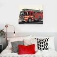 thumbnail image 4 of GOSMITH Firetruck Canvas Wall Art Watercolor Transportation Vehicles Fire Engine Canvas Painting Prints for Home Boys Bedroom Nursery Wall Decor Framed Artwork Gifts, 4 of 4