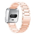thumbnail image 4 of FIEWESEY Men/Women Stainless Steel Metal Replacement Strap Bracelet Wrist Band Compatible with Fitbit Versa 2/Versa Lite(Rose Gold), 4 of 6