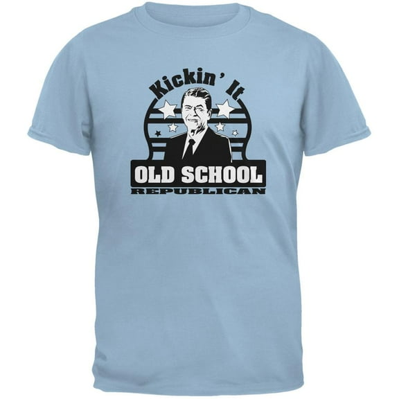 Ronald Reagan - Old School Republican Light Blue Adult T-Shirt - 2X-Large