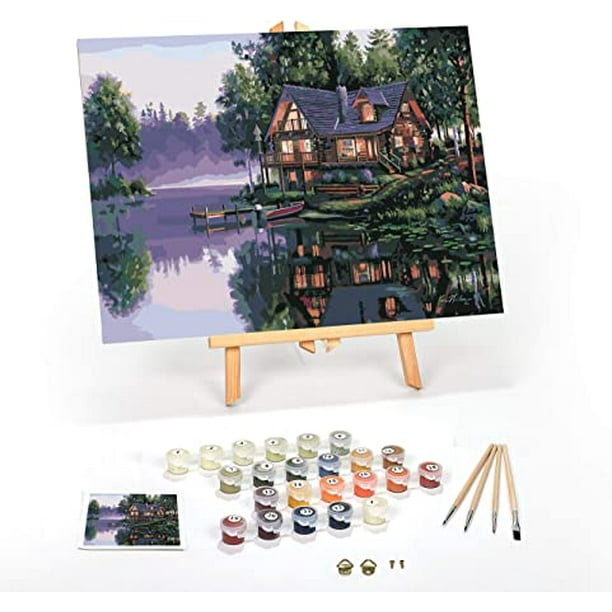 Paint by Number for Adults Beginner Complete PreFramed DIY Kit on Canvas Ledgebay Paint By