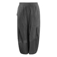 thumbnail image 4 of GZWYHT Harem Pants For Women，Yoga Boho Palazzo Pants With Pockets Baggy Trousers Beach Vacation High Waisted Elastic Loose Lightweight Trousers Wide Leg Pants，Gray XL, 4 of 7