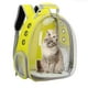 thumbnail image 4 of Mochila para transportar mascotas, gatos, cachorros, transparente, transpirable, para senderismo, tapete extraíble. Amarillo, 4 of 9