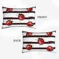 thumbnail image 4 of Daiia Ladybugs on Black and White Striped1 Bedding Waterproof Pillow Protector Zippered Queen – Bed Bug Proof Pillow Encasement-14"x20", 4 of 9